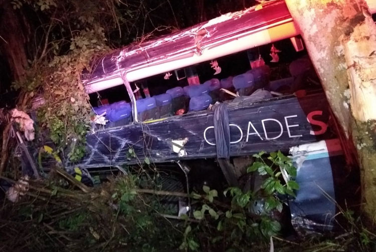 Cinco morrem e 10 ficam feridos após batida entre ônibus e carreta na BR-101 em Uruçuca