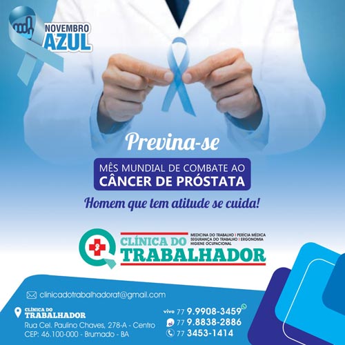 Novembro Azul: Previna-se na Clínica do Trabalhador em Brumado