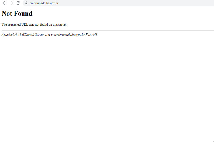 Site da Câmara de Brumado está fora do ar
