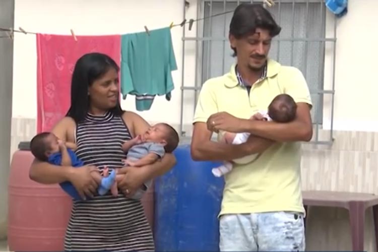 Vitória da Conquista: Casal com três filhos passa por dificuldades após mãe dar à luz trigêmeos