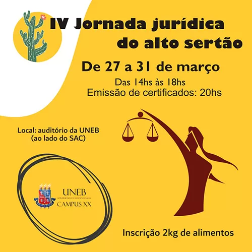 Curso de Direito da Uneb realiza a IV Jornada Jurídica do Sertão em Brumado