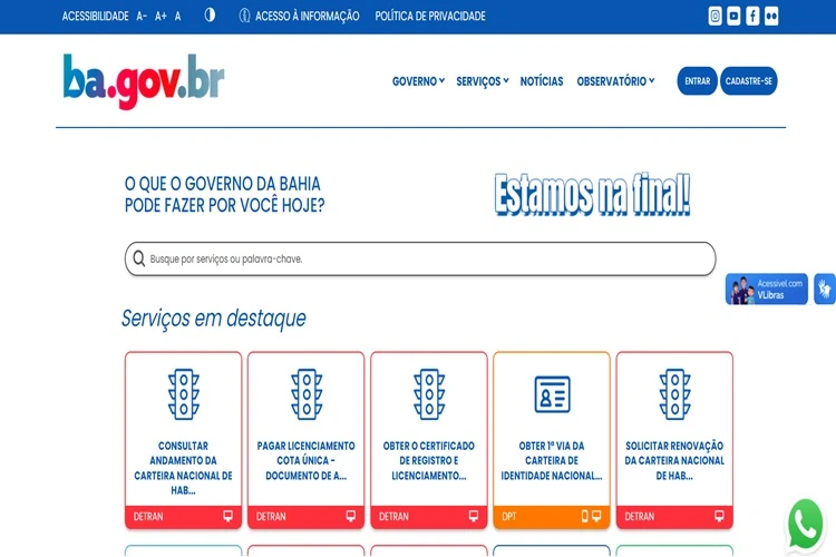 Portal do Governo da Bahia está entre os 3 melhores do Brasil segundo o Prêmio iBest!