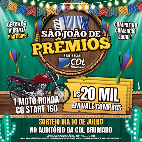 CDL prepara campanha São João de Prêmios para premiar consumidores em Brumado