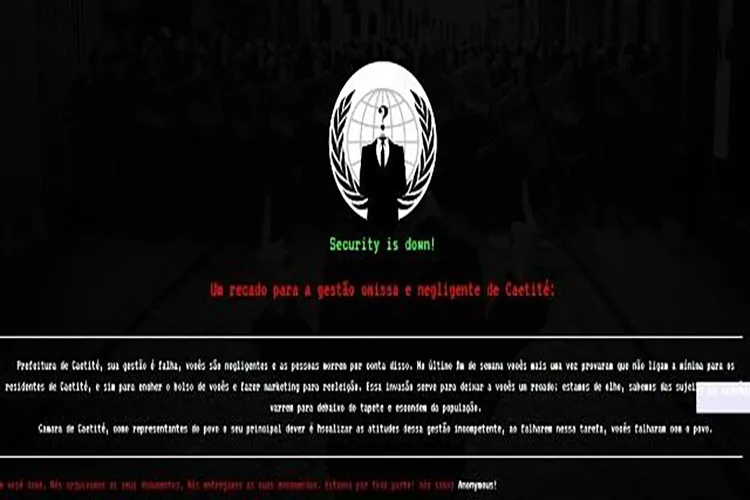 Hackers invadem site da prefeitura de Caetité e denunciam gestão falha e negligente
