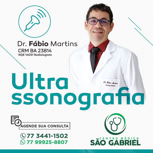 Ultrassonografia é no Centro Médico São Gabriel com o médico Fábio Martins