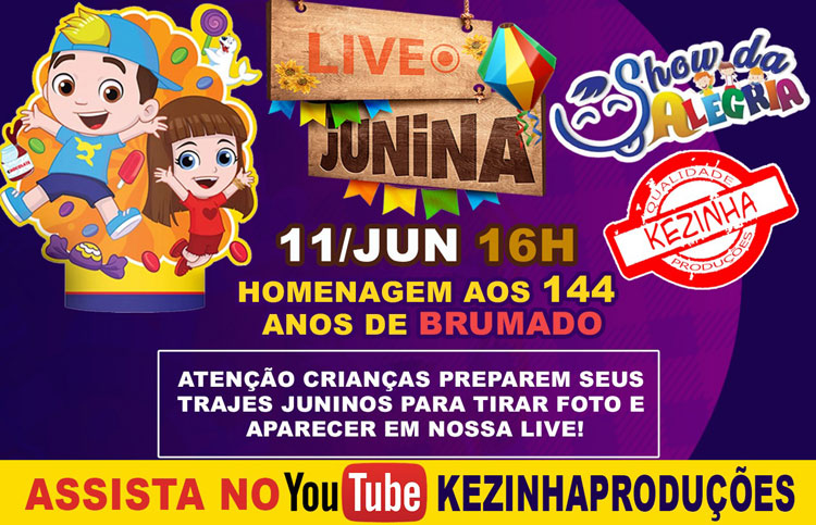 6ª Live Show da Alegria acontece no dia 11 de junho em homenagem ao aniversário de Brumado