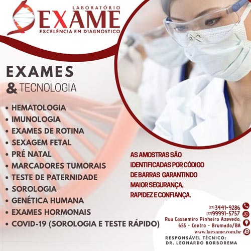 Laboratório Exame: Especializado em análises clínicas em Brumado