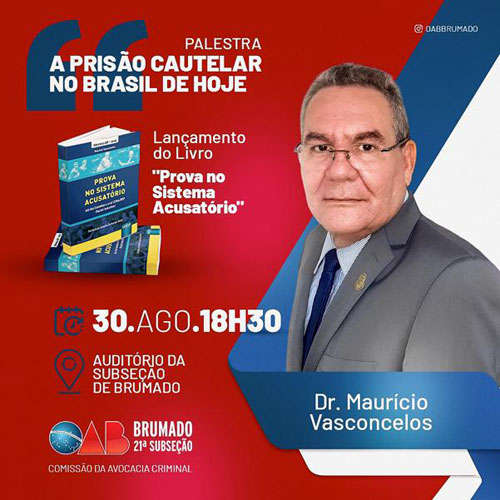 Advogado Maurício Vasconcelos ministrará palestra para lançamento de livro em Brumado