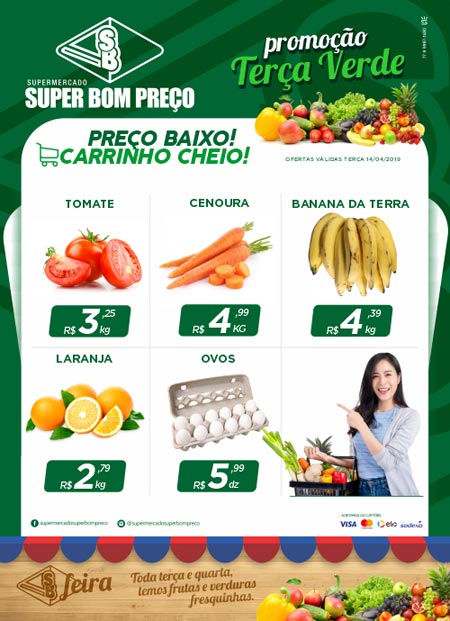 Promoção Terça Verde no Supermercado Super Bom Preço em Brumado