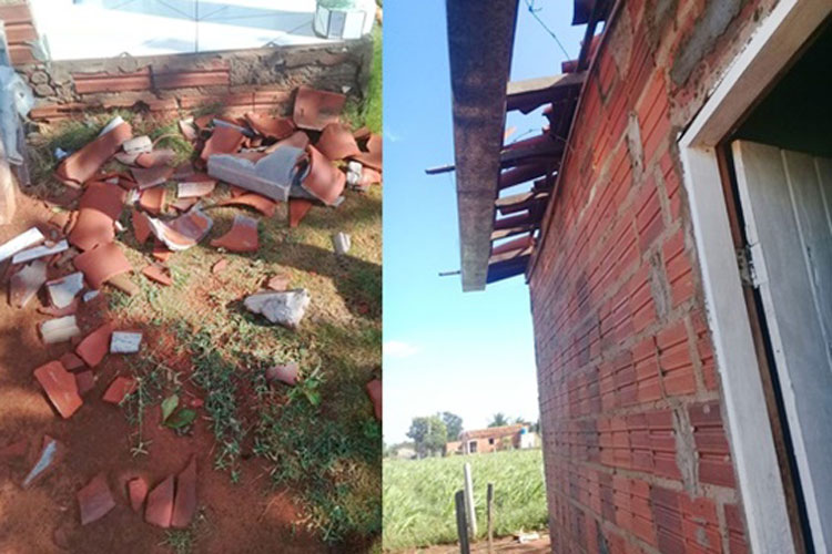 Chuva de granizo causa estragos na zona rural de Palmas de Monte Alto