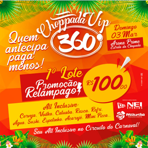 Rio de Contas: Ingressos do primeiro lote da Choppada Vip 360° estão com preço promocional