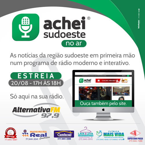Brumado: Achei Sudoeste no Ar estreia no próximo dia 20 na Alternativa FM