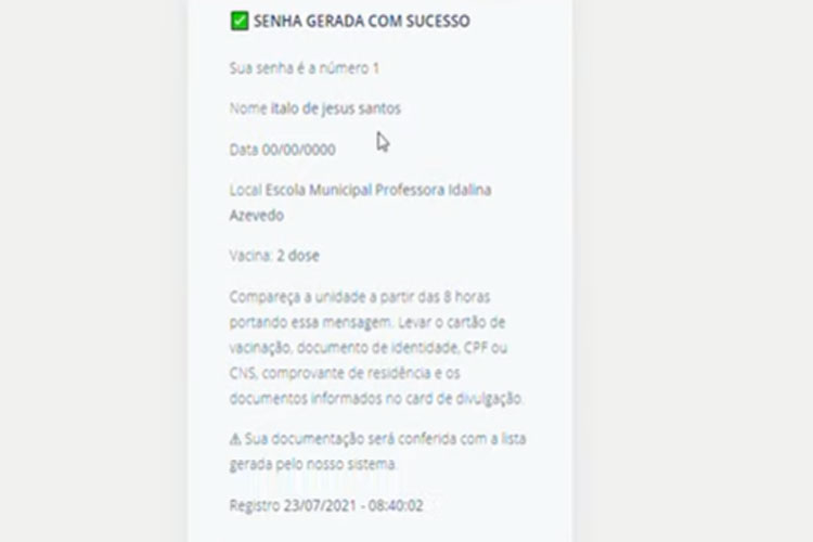 Brumado: Senhas para vacinação contra Covid-19 serão geradas através de página da web