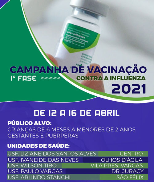 Brumadenses serão vacinados contra a Influenza H1N1