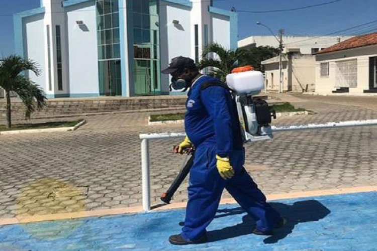 Malhada de Pedras passa por sanitização para desinfectar logradouros públicos contra o coronavírus