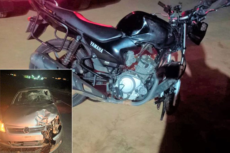 Homem fica ferido após motocicleta colidir com carro na BA-262 em Anagé