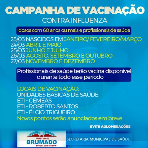 Brumado inicia vacinação contra gripe