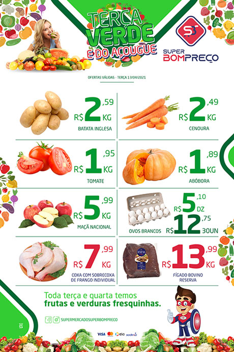 Confira as promoções da 'Terça Verde' no Supermercado Super Bom Preço em Brumado