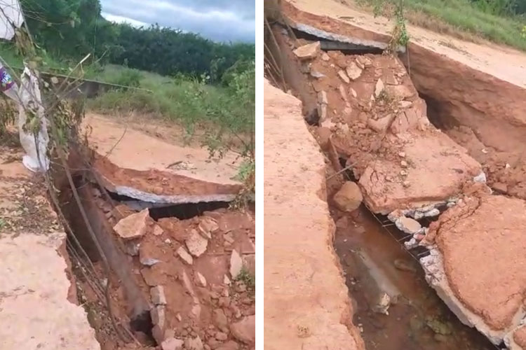 Brumado: Galeria desaba e interrompe acesso em Roça de Baixo; 'obra mal feita', diz morador