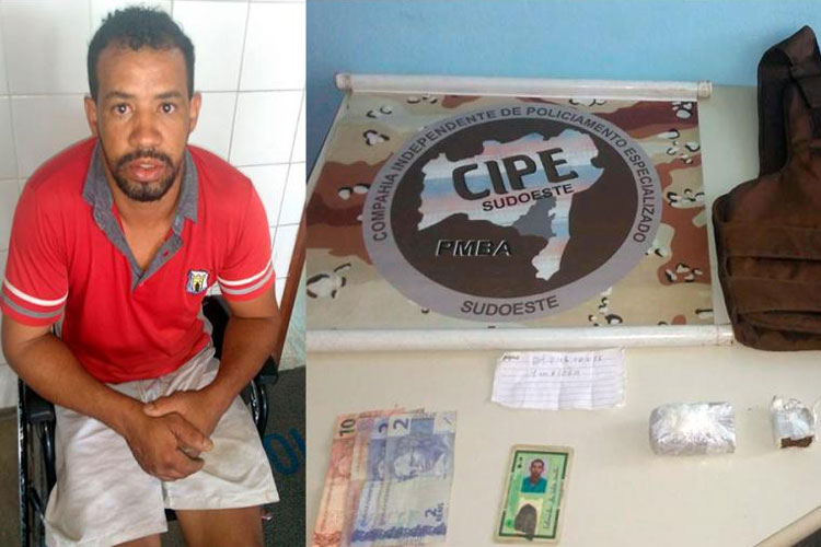 Cadeirante é preso suspeito de traficar drogas em Guanambi
