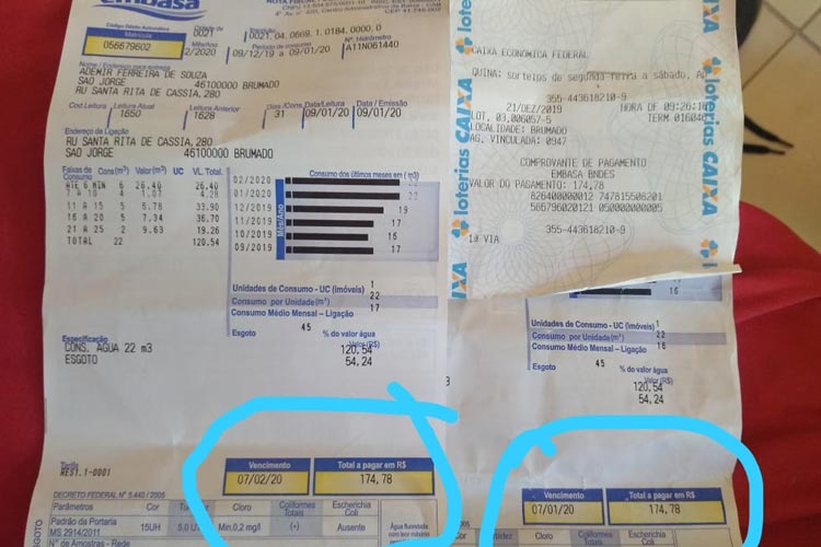 Brumado: 'O ano mal começou e a Embasa já me enviou as contas de janeiro e fevereiro', reclama consumidor