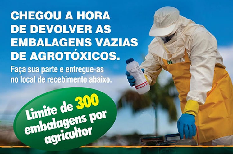 Brumado: Agricultor pode devolver embalagens de agrotóxicos vazias no próximo dia 12