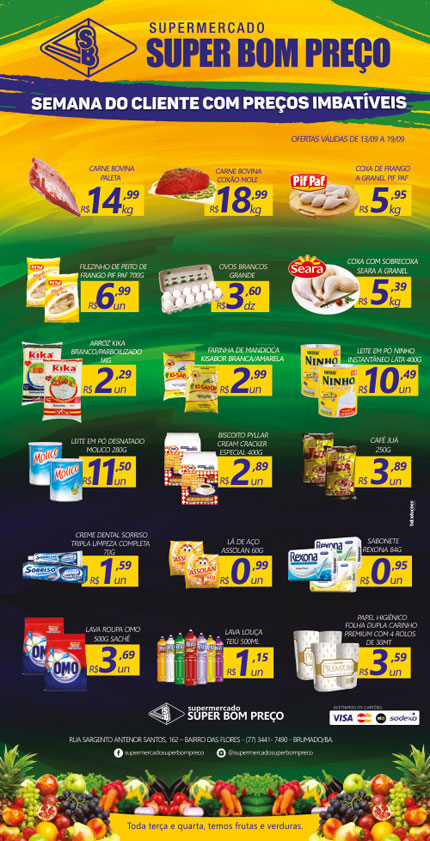 Confira as promoções no Supermercado Super Bom Preço em Brumado