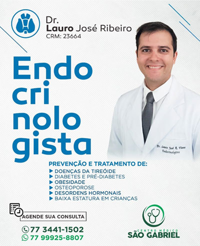 Endocrinologia é no Centro Médico São Gabriel com o especialista Lauro José