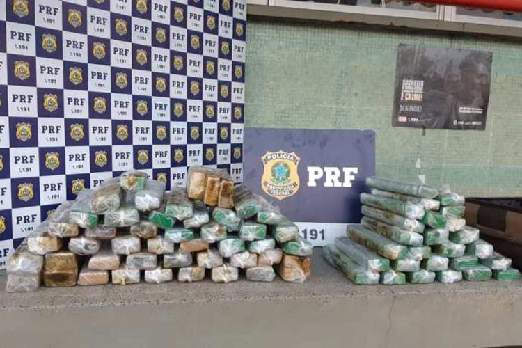 Vitória da Conquista: PRF apreende 70 kg de maconha na BR-116 em ônibus de turismo