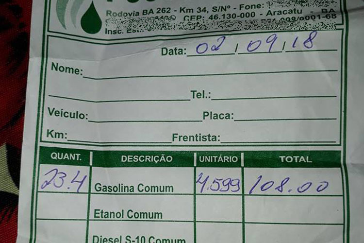 Gasolina em Brumado é a mais cara na região; em Aracatu R$ 4,599 e Tanhaçu R$ 4,799