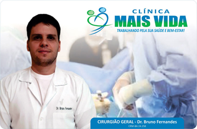 Bruno Fernandes atende como cirurgião geral na Clínica Mais Vida em Brumado