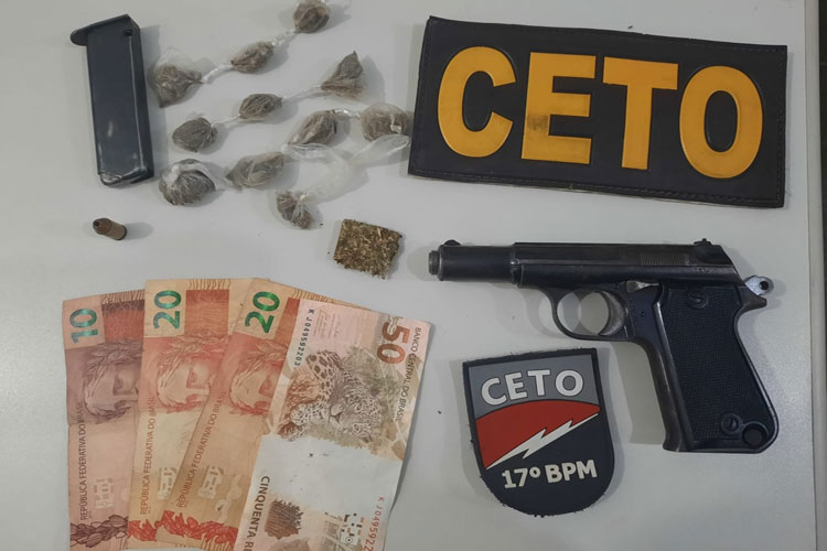 Guanambi: PM prende homem com drogas e arma de fogo no Monte Azul