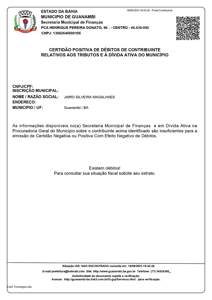 Ex-prefeito e atual secretário de Guanambi deve tributos ao município, diz secretaria de finanças