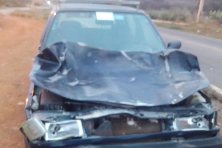 Brumado: Cavalo deitado na pista provoca acidente e deixa carro de radialista destruído 