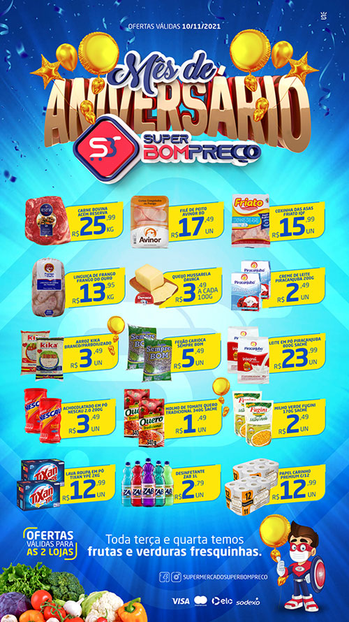 Confira as promoções desta quarta-feira (18) no Supermercado Super Bom Preço em Brumado