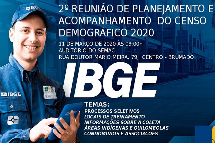 Brumado: IBGE promoverá segunda reunião de planejamento e acompanhamento do Censo 2020