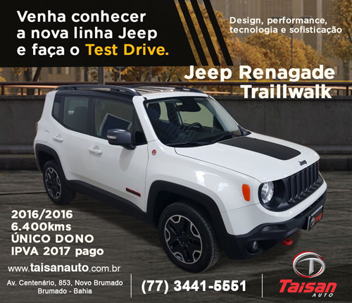 Jeep Renagade Traillwalk acaba de chegar na Taisan Auto em Brumado