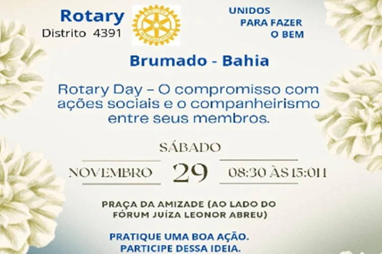 Rotary Day visa promover lazer, cidadania e prestação de serviços em Brumado
