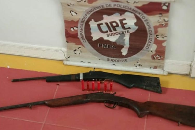 Cipe Sudoeste localiza e apreende armas na zona rural de Licínio de Almeida