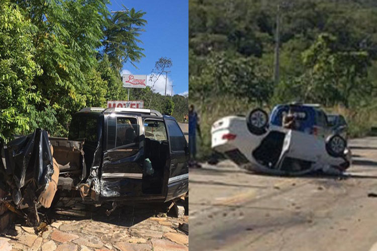 Rio de Contas: Motorista fica ferido após batida entre caminhonete e carro de passeio na BA-148