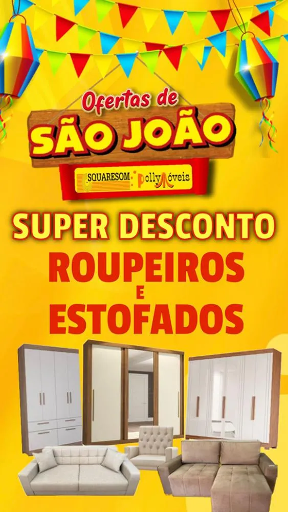 Brumado: Squaresom e Polly Móveis lançam super promoção em roupeiros e estofados