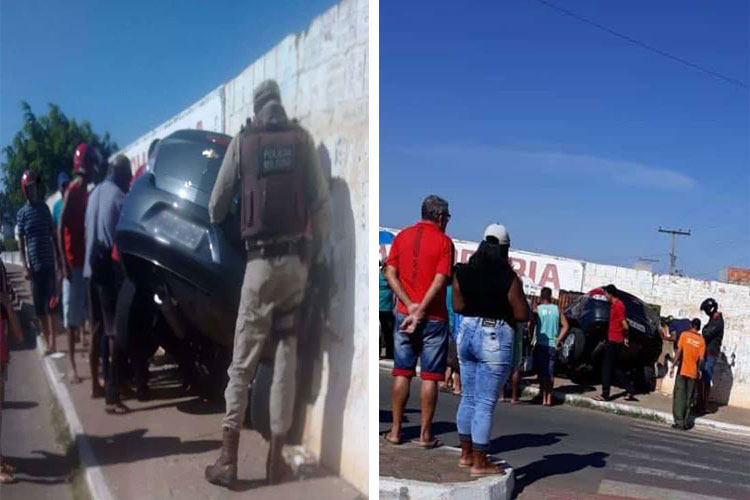 Motorista passa mal e colide carro contra muro no Bairro Buenos Aires em Caetité
