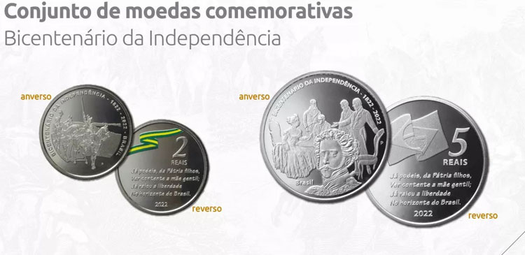 Banco Central lança moedas comemorativas dos 200 anos da Independência