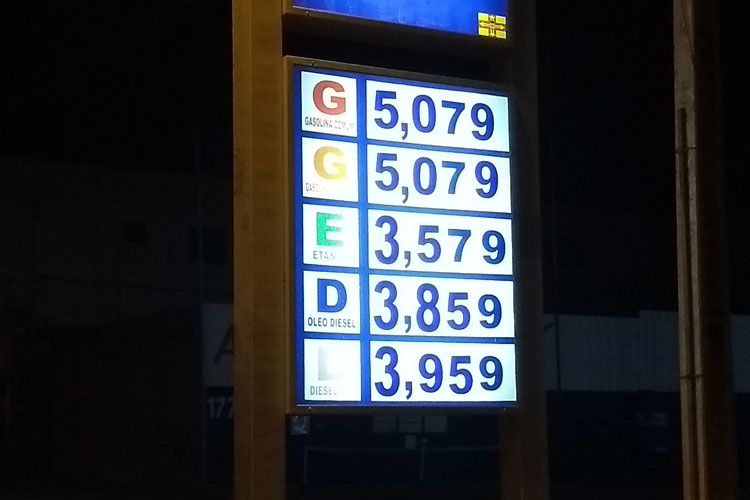 Brumado: Gasolina é reajustada a R$ 5,079