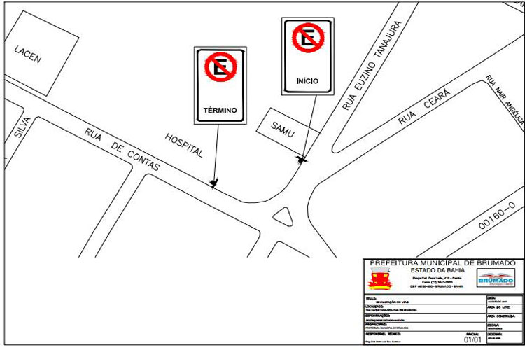Brumado: SMTT propõe sinalização na base da rotatória entre as Ruas Euzino Tanajura e Rio de Contas