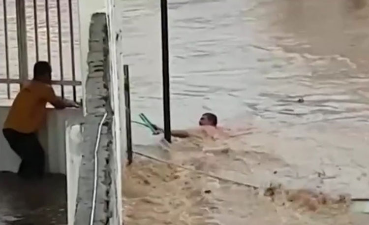 Homem é arrastado por 2km em enxurrada durante temporal em Poções