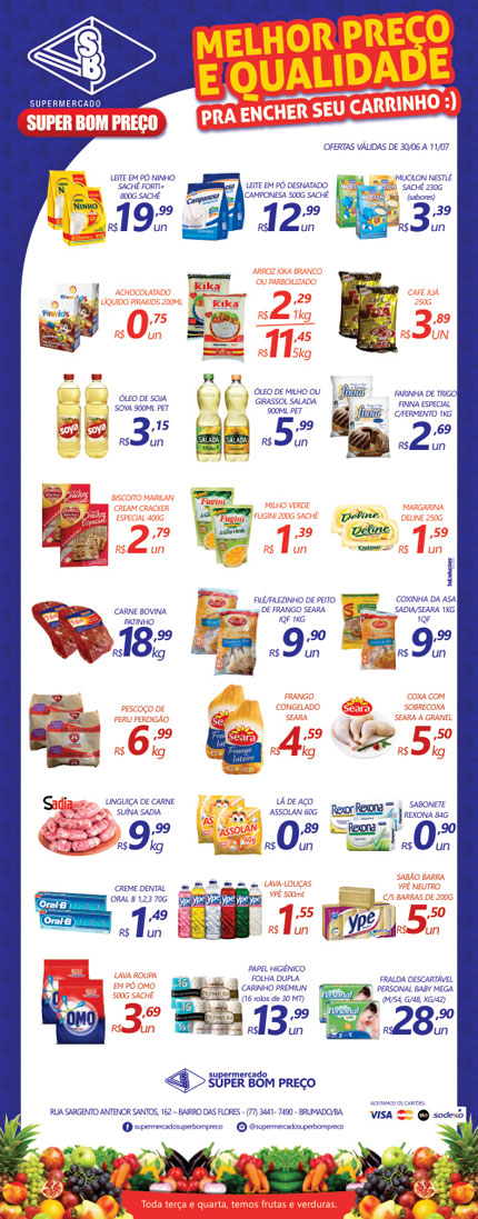 Confira as promoções no Supermercado Super Bom Preço em Brumado