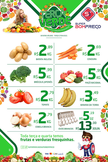 'Terça Verde': Confira as promoções no Supermercado Super Bom Preço em Brumado