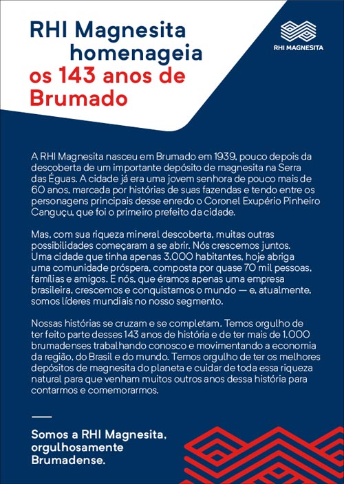 RHI Magnesita parabeniza os 143 anos de Brumado