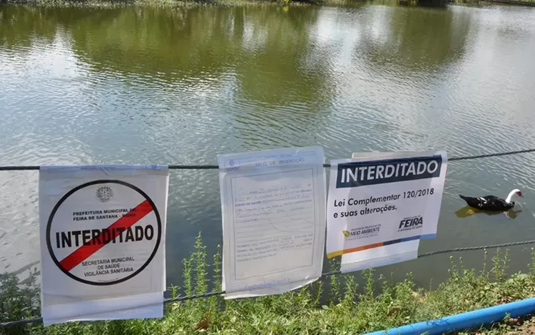 Prefeitura interdita parque que tem lagoa com agente causador da cólera em Feira de Santana